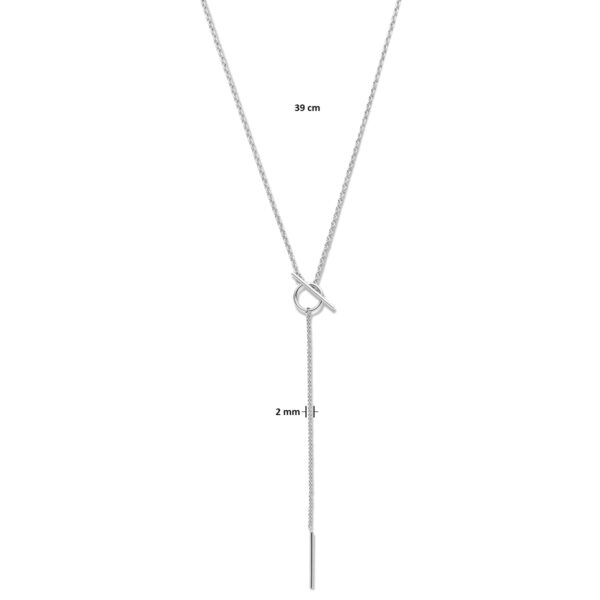 y-collier kapittelslot 39 cm zilver gerhodineerd - Afbeelding 4