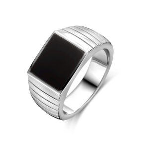 zegelring onyx zilver gerhodineerd
