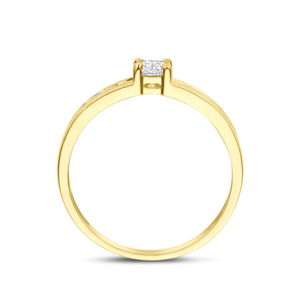 9k ring zirkonia 9K geel kleurig - Afbeelding 3