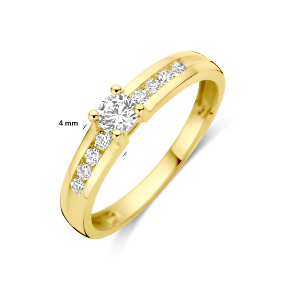 9k ring zirkonia 9K geel kleurig - Afbeelding 4