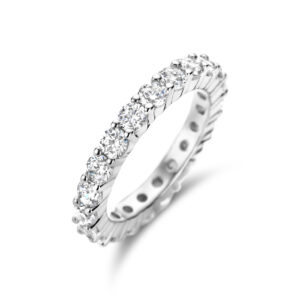 aanschuifring zirkonia zilver gerhodineerd