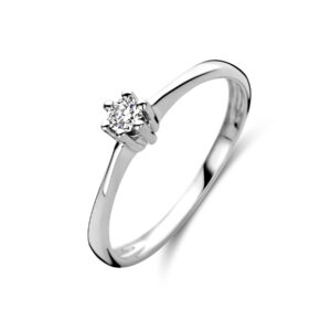 aanzoeksring diamant 0.10ct h si 14K witgoud