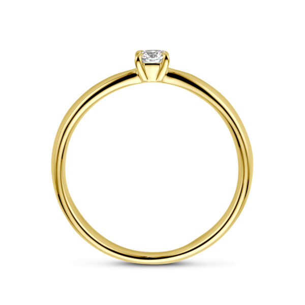 aanzoeksring diamant 0.15ct 14K geelgoud - Afbeelding 3