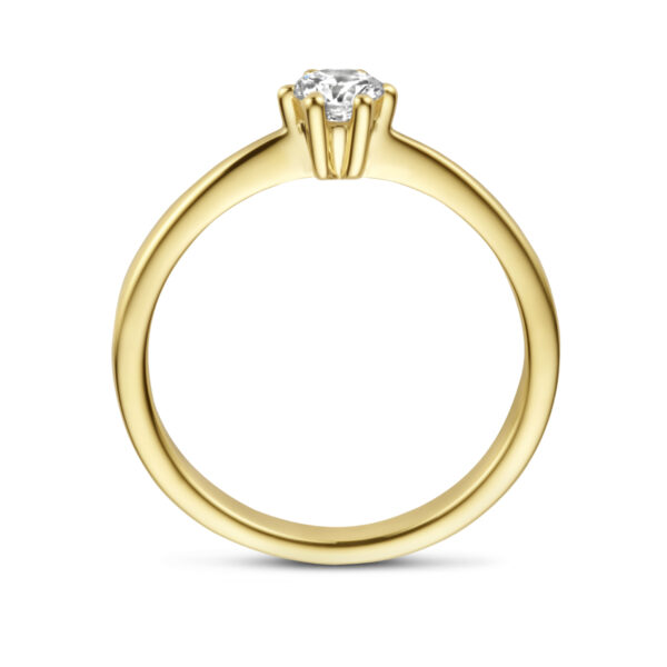 aanzoeksring diamant 0.25ct h si 14K geelgoud - Afbeelding 2