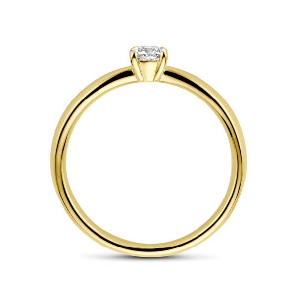 aanzoeksring diamant 0.25ct h si 14K geelgoud - Afbeelding 3