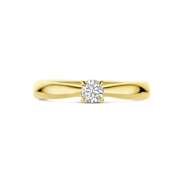 aanzoeksring diamant 0.25ct h si 14K geelgoud - Afbeelding 4
