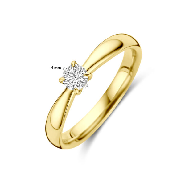 aanzoeksring diamant 0.25ct h si 14K geelgoud - Afbeelding 5