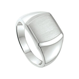 graveerring poli/mat zilver wit