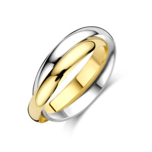 ring 14K bicolor goud geel/wit