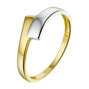 ring 14K bicolor goud geel/wit
