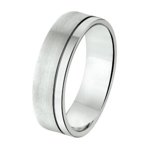 ring a203/a308 - 6 mm - zonder steen zilver gerhodineerd
