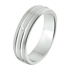 ring a304 - 5 mm - 0.01ct h si zilver gerhodineerd