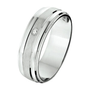 ring a311 - 6 mm - 0.01ct h si zilver gerhodineerd