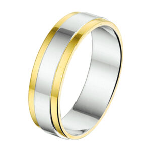 ring al765 - 4,5 mm - zonder steen goud met zilver