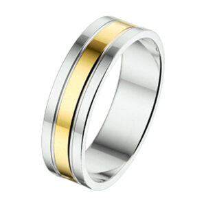 ring al767 - 5 mm - zonder steen goud met zilver