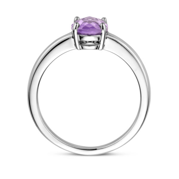 ring amethist zilver gerhodineerd - Afbeelding 3