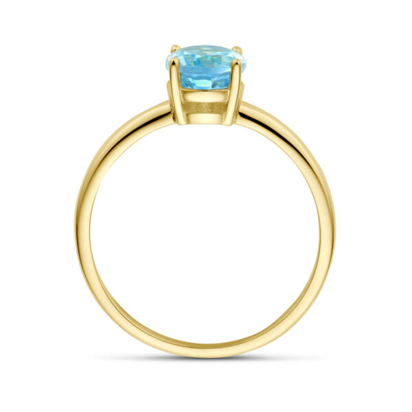 ring blauw topaas 14K geelgoud - Afbeelding 2