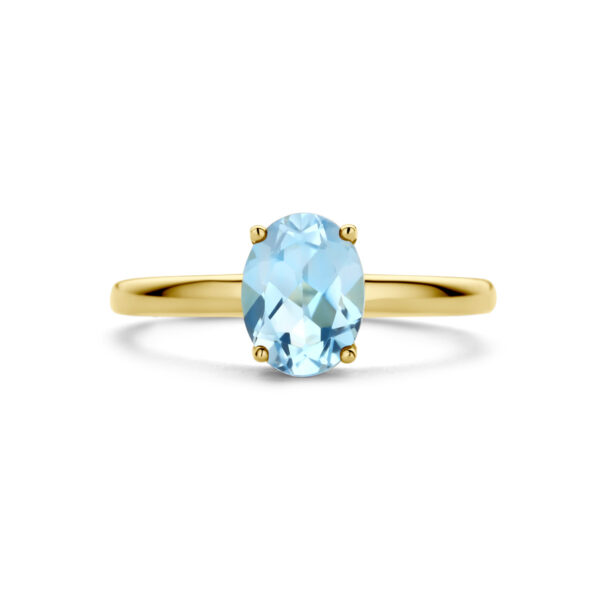 ring blauw topaas 14K geelgoud - Afbeelding 3