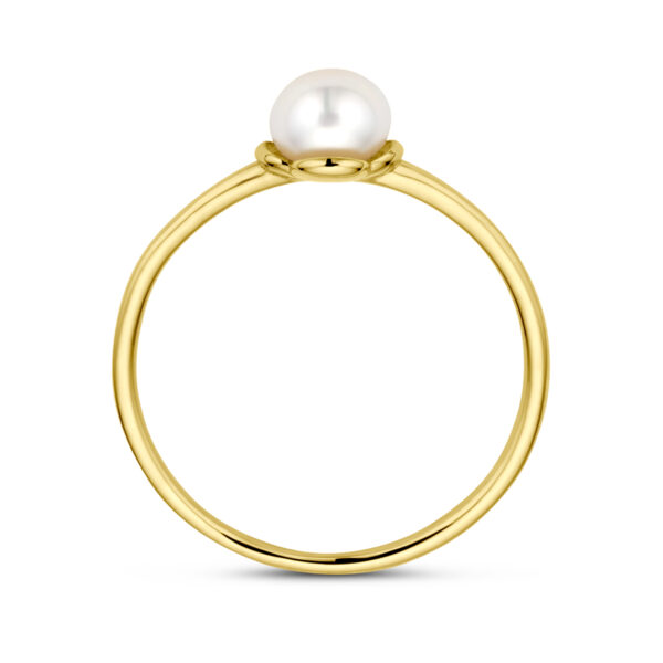 ring bloem parel 14K geelgoud - Afbeelding 3