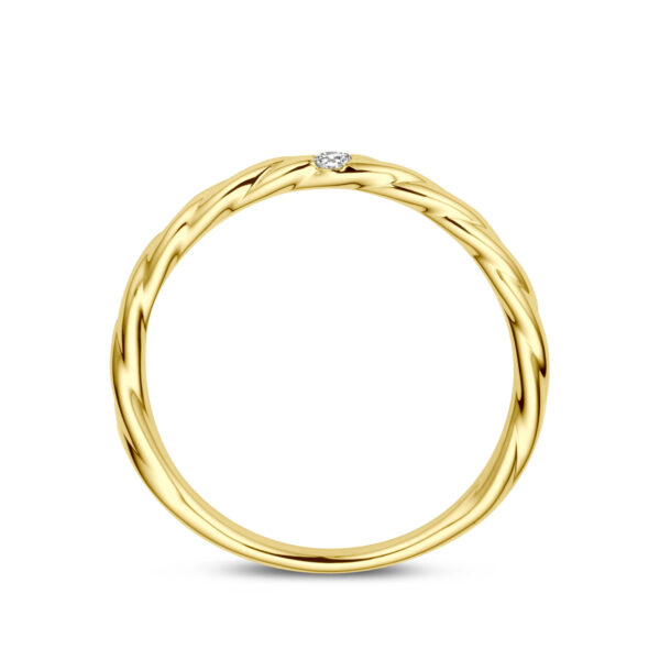 ring diamant 0.03ct h si 14K geelgoud - Afbeelding 2