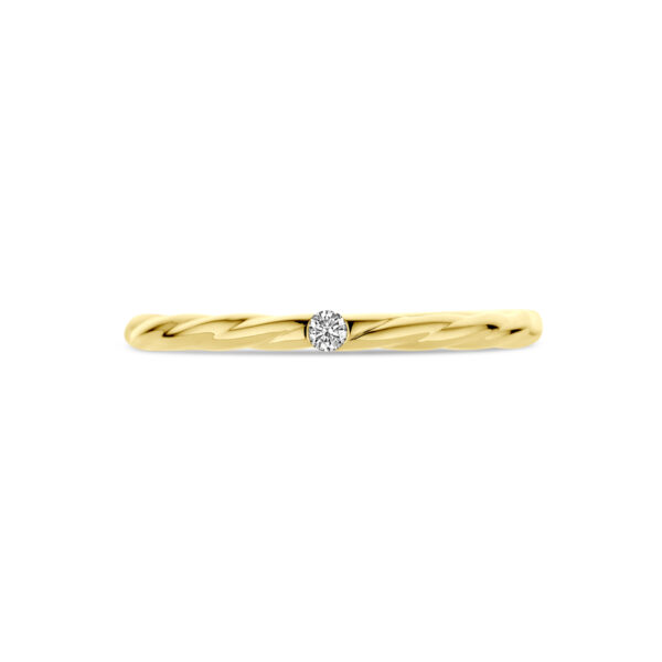 ring diamant 0.03ct h si 14K geelgoud - Afbeelding 4