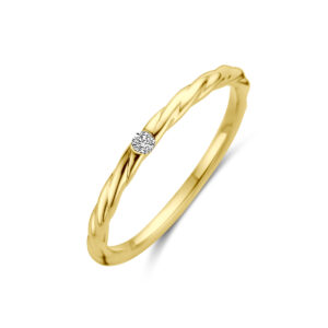 ring diamant 0.03ct h si 14K geelgoud