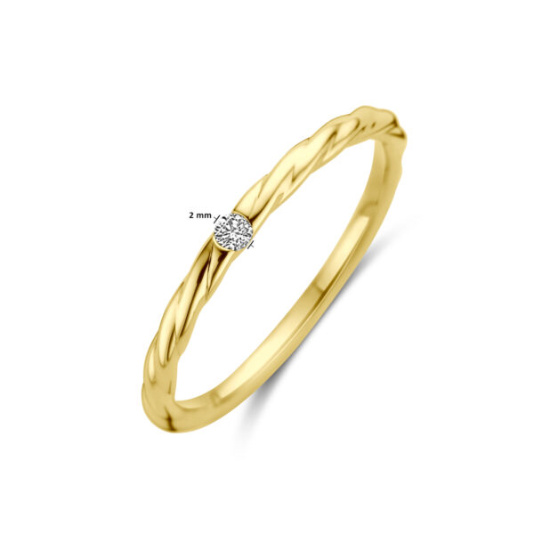 ring diamant 0.03ct h si 14K geelgoud - Afbeelding 5