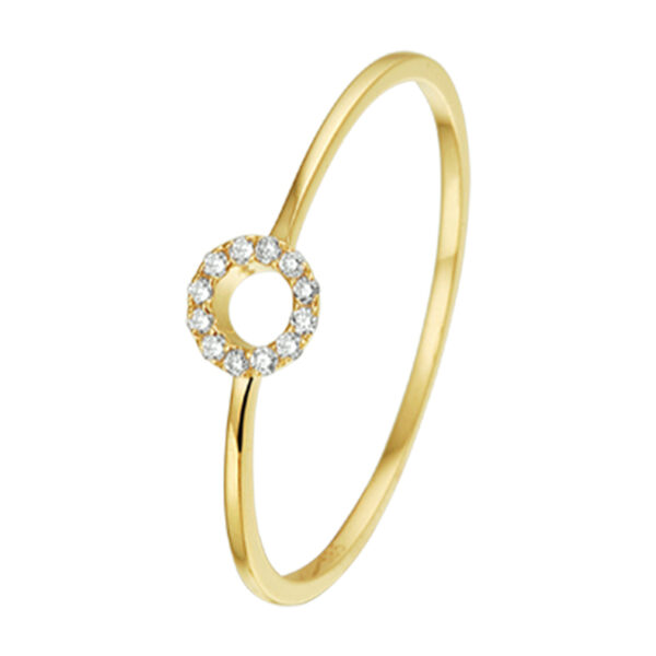 ring diamant 0.05ct h p1 14K geelgoud