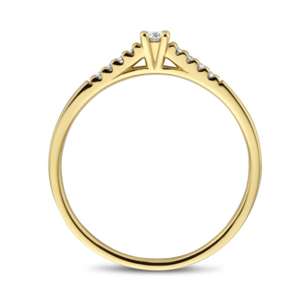 ring diamant 0.07ct h si 14K geelgoud - Afbeelding 2