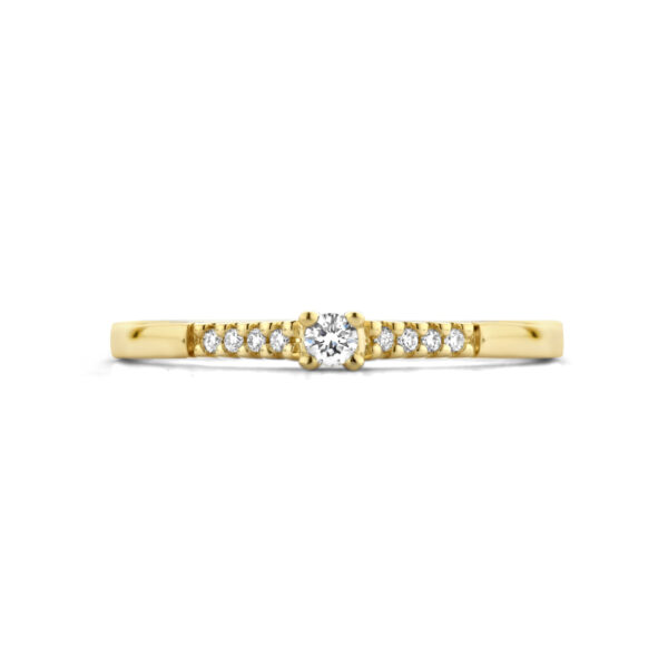 ring diamant 0.07ct h si 14K geelgoud - Afbeelding 4
