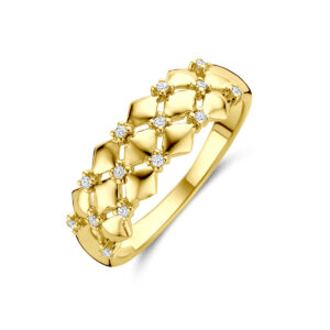 ring diamant 0.08ct h si 14K geelgoud