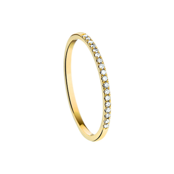 ring diamant 0.09ct h si 14K geelgoud - Afbeelding 2