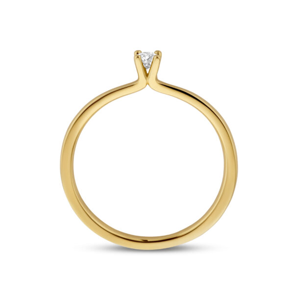 ring diamant 0.10ct h si 14K geelgoud - Afbeelding 2