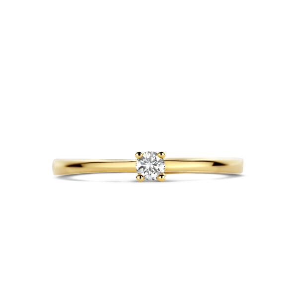 ring diamant 0.10ct h si 14K geelgoud - Afbeelding 4
