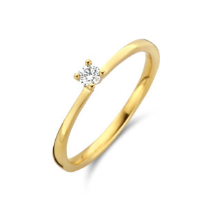 ring diamant 0.10ct h si 14K geelgoud