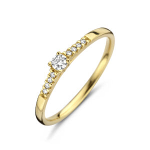 ring diamant 0.10ct h si 14K geelgoud