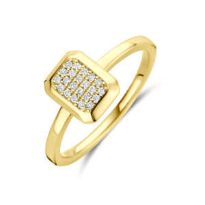 ring diamant 0.10ct h si 14K geelgoud