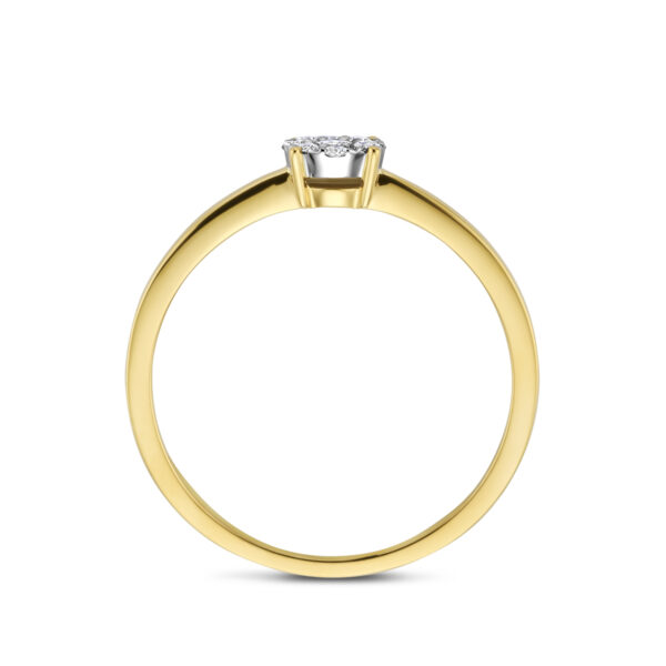 ring diamant 0.13ct h si 14K bicolor goud geel/wit - Afbeelding 3