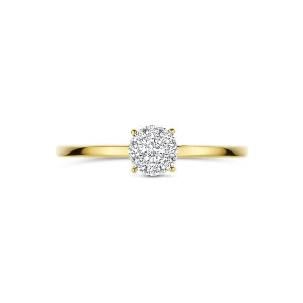 ring diamant 0.13ct h si 14K bicolor goud geel/wit - Afbeelding 4
