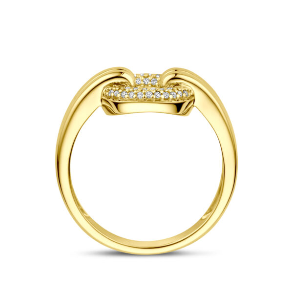 ring diamant 0.13ct h si 14K geelgoud - Afbeelding 3