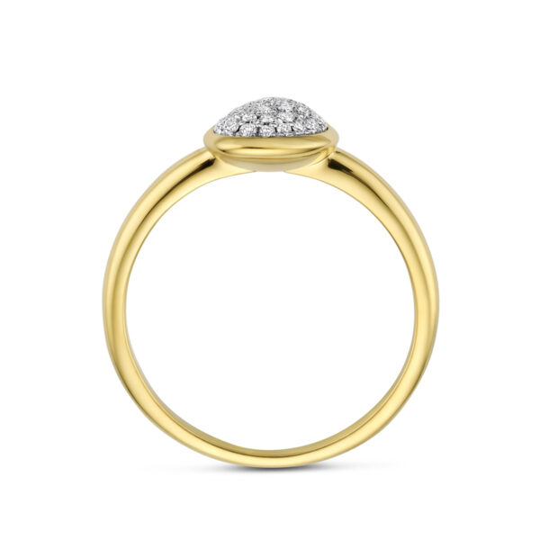ring diamant 0.16ct h si 14K bicolor goud geel/wit - Afbeelding 3