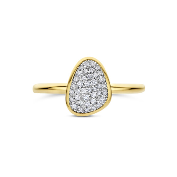 ring diamant 0.16ct h si 14K bicolor goud geel/wit - Afbeelding 4