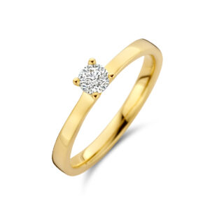 ring diamant 0.25ct h si 14K geelgoud