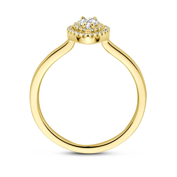 ring diamant 0.36ct h si 14K geelgoud - Afbeelding 3