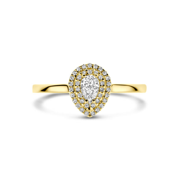 ring diamant 0.36ct h si 14K geelgoud - Afbeelding 4