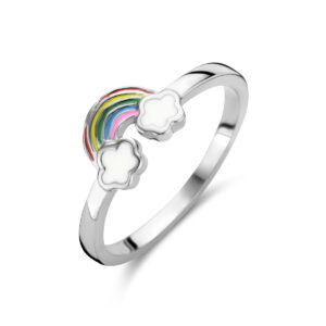 ring emaille regenboog zilver gerhodineerd