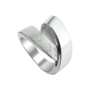 ring gescratcht zilver gerhodineerd