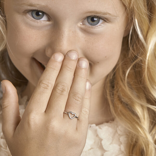 ring hart zilver gerhodineerd - Afbeelding 2
