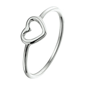 ring hart zilver gerhodineerd