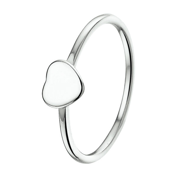 ring hart zilver gerhodineerd